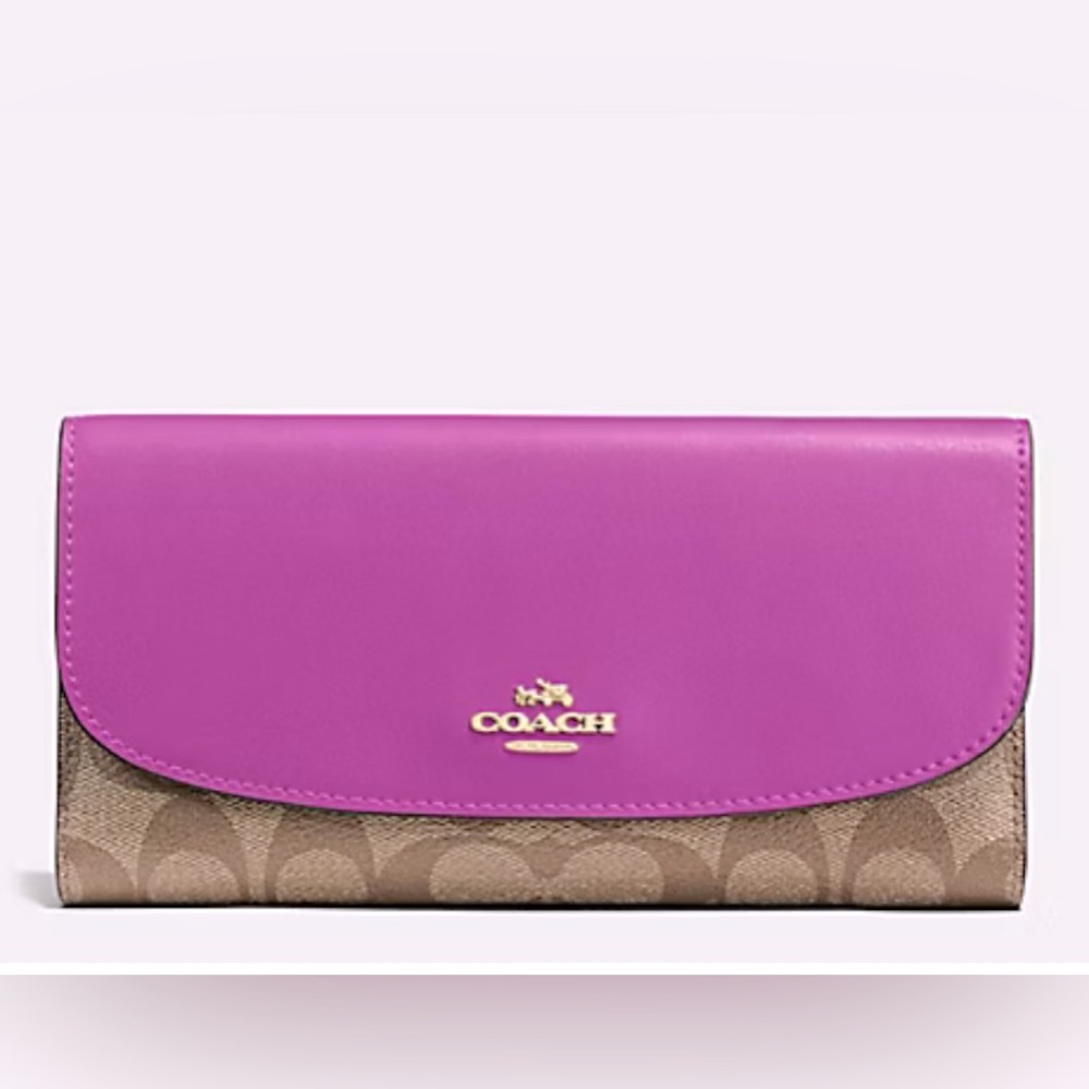 COACH WALLET IN SIGNATURE COATED CANVAS EUC